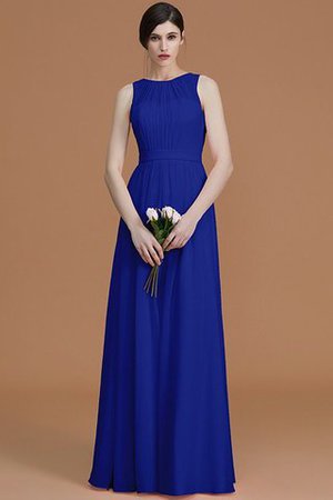 Gerüschtes Natürliche Taile Reißverschluss Bodenlanges Brautjungfernkleid aus Chiffon - Bild 31