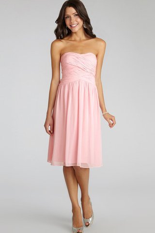 Abito da Damigella con Criss-cross senza spalline in Chiffon con Increspato Corto - Foto 2