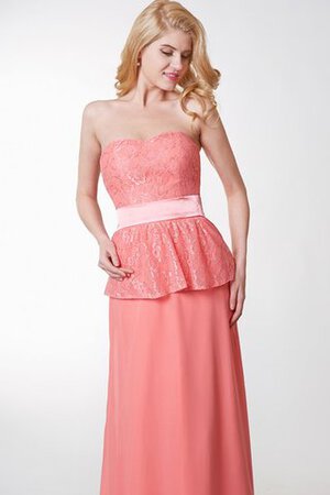 Robe demoiselle d'honneur luxueux avec chiffon avec ruban ligne a de bustier - Photo 5