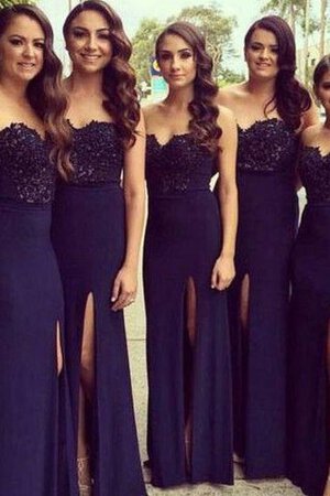 Abito da Damigella moda Cuore Elegante seducente A-Line Lungo - Foto 1