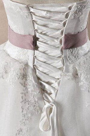 Abito da Sposa A Terra con Applique Fuori dalla spalla monospalla Lungo in Organza - Foto 5