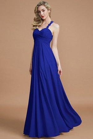 Robe demoiselle d'honneur avec zip jusqu'au sol manche nulle avec chiffon ruché - Photo 31