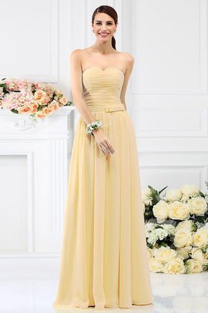 Robe demoiselle d'honneur plissage longue jusqu'au sol avec fleurs manche nulle - Photo 6