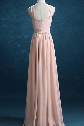 Spaghetti Träger A-Linie Chiffon plissiertes romantisches bodenlanges Brautjungfernkleid - Bild 2