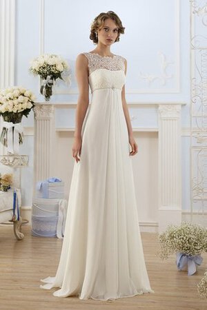 Robe de mariée romantique elégant avec lacets en chiffon longueur au ras du sol - Photo 1