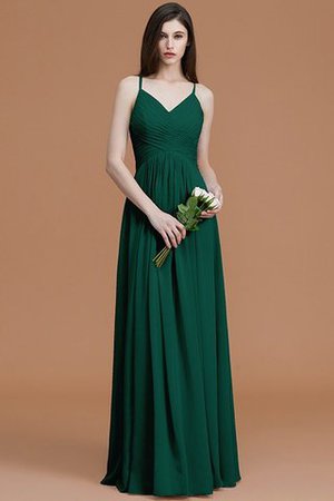 Robe demoiselle d'honneur naturel de princesse ruché avec chiffon avec sans manches - Photo 15