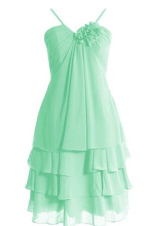 Ärmelloses A-Linie Chiffon mini Brautjungfernkleid mit Blume - Bild 1