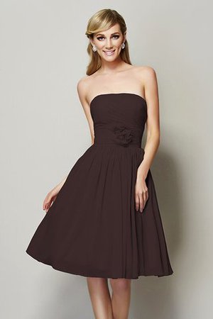 Robe demoiselle d'honneur courte avec chiffon de bustier avec zip a-ligne - Photo 6