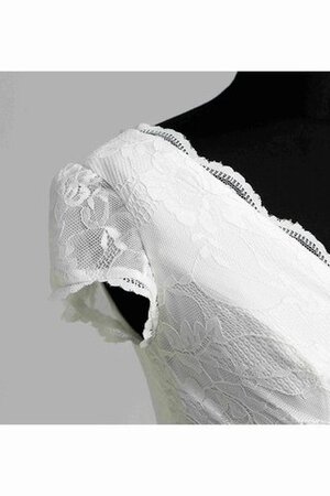 Abito da Sposa A Terra Cerniera in Pizzo con Piega Semplice con Manica Corte - Foto 8