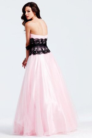 Tüll Spitze plissiertes Abendkleid mit Bordüre mit Schmetterlingsknoten - Bild 2