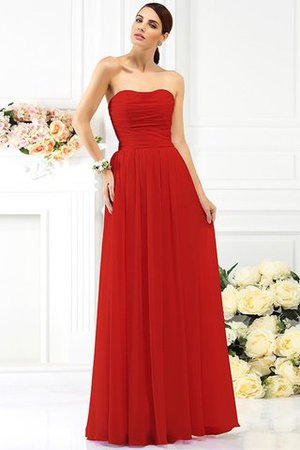 Vestido de Dama de Honor de Sin mangas de Largo de Escote sin tirantes de Plisado - Foto 23