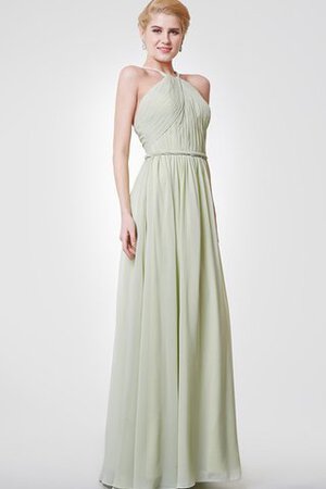 Robe de soirée plissé dénudé manche nulle en chiffon de tour de ceinture en haute - Photo 4