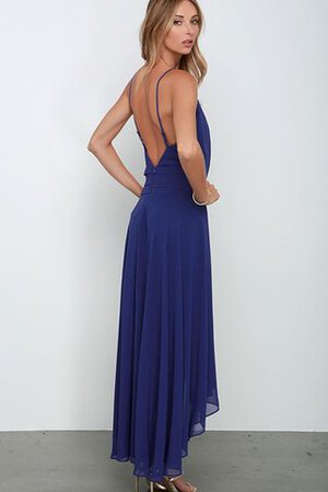 Abito da Damigella con Increspato Tubino sexy in Chiffon Profondo V-scollo Semplice - Foto 6