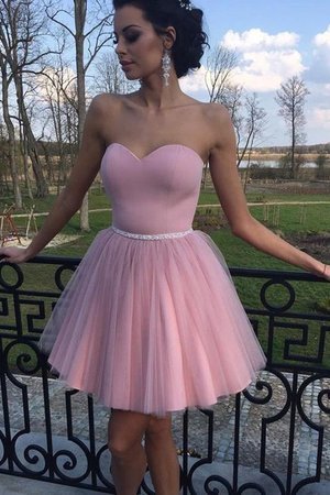 Drapiertes Herrlich Herz-Ausschnitt Prinzessin Cocktailkleid mit Plissierungen - Bild 1