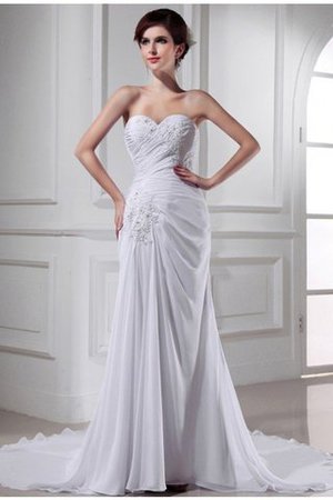 Abito da Sposa Coda A Strascico Cappella Moda Alta Vita in Chiffon Allacciato - Foto 1