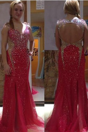 Vestido de Fiesta de Corte Sirena de Natural de Espalda Descubierta de Abalorio - Foto 1