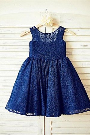 A-Line Prinzessin Ärmellos Blumenmädchenkleid mit Schaufel Ausschnitt mit Blume - Bild 2