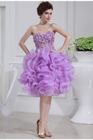 Normale Taille A-Linie Organza Prinzessin Mini Cocktailkleid - Bild 1