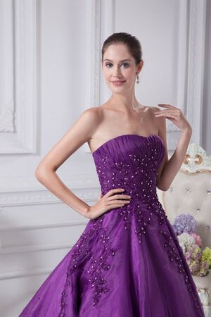 Perlenbesetztes Herz-Ausschnitt gerüschtes A Linie Quinceanera Kleid mit Rücken Schnürung - Bild 8
