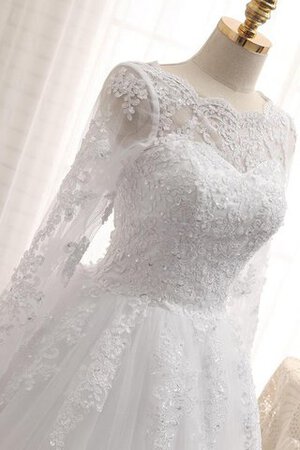 Elegante Vestido de Novia en Encaje de Botón de Abalorio de Cola Corte - Foto 3