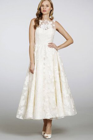 Robe de mariée en organza avec sans manches decoration en fleur a plage avec fleurs - Photo 1