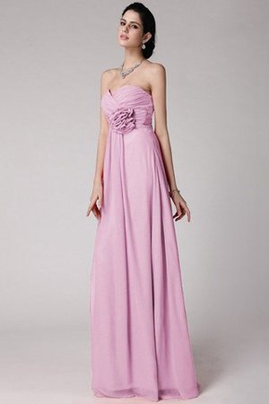 Robe demoiselle d'honneur longue plissage avec fleurs col en forme de cœur gaine - Photo 21