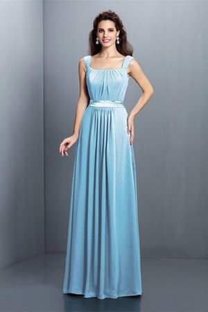Robe demoiselle d'honneur longue encolure en carré de princesse avec fronce a-ligne - Photo 18