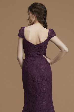 Kurze Ärmeln Besondere Normale Taille Bodenlanges Brautjungfernkleid mit Bordüre - Bild 8
