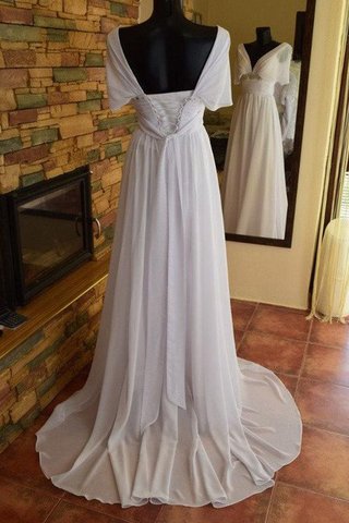 Abito da Sposa Allacciato retro Spazzola Treno con Piega a Spiaggia V-Scollo - Foto 2