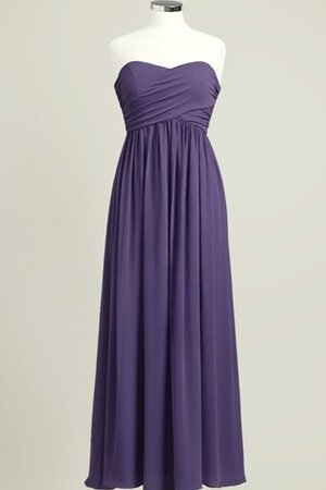 Robe demoiselle d'honneur plissé longue de col en cœur ruché - Photo 3