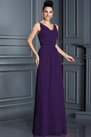 Robe demoiselle d'honneur longue de princesse en chiffon fermeutre eclair a-ligne - Photo 13