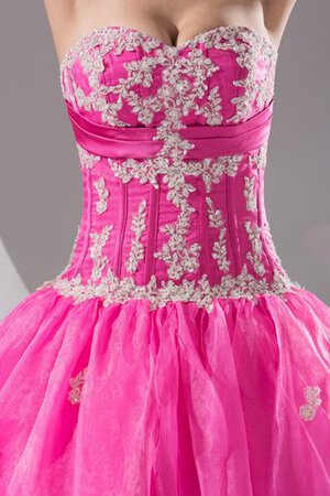 Robe de quinceanera plissage col en forme de cœur decoration en fleur ruché de mode de bal - Photo 2