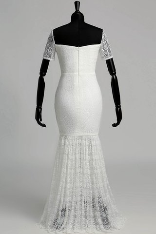Reißverschluss plissiertes kurze Ärmeln Modern Elegantes schlichtes Brautkleid - Bild 2