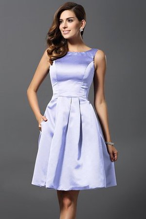 Prinzessin Satin A-Linie Knielanges Brautjungfernkleid mit Natürlicher Taille - Bild 17