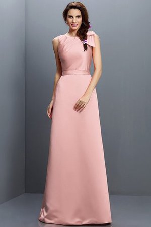 Robe demoiselle d'honneur longue en forme fermeutre eclair col en bateau en satin - Photo 20