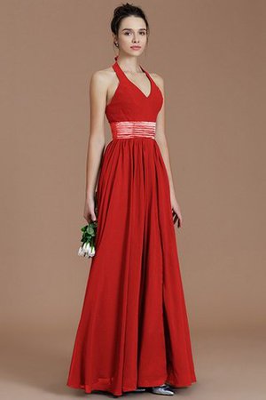 Normale Taille A-Line Ärmelloses Bodenlanges Brautjungfernkleid aus Chiffon - Bild 27