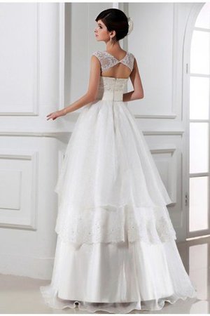 Ärmellos A-Line Empire Taille Anständiges Brautkleid mit Bordüre - Bild 2