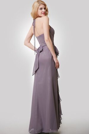 Elegante Vestido de Dama de Honor de Fajas de Cremallera de Drapeado con Cintas - Foto 4