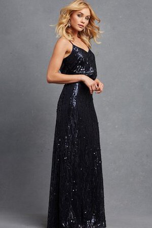 Robe demoiselle d'honneur longue eclaté chic bandouliere spaghetti ligne a - Photo 3