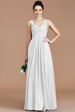Robe demoiselle d'honneur naturel en chiffon de col en cœur jusqu'au sol d'empire - Photo 35