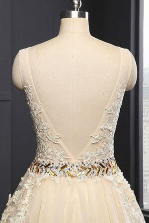 Paillettenbesetztes Paillette Tüll Brautkleid mit offenen Rücken mit Applikation - Bild 3