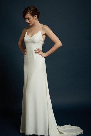 Abito da Sposa Tubino a Spiaggia Semplice in Satin Elastico lusso Moderno - Foto 3