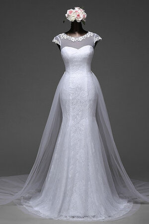 Robe de mariée gracieux de col bateau de sirène romantique naturel - Photo 2
