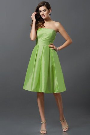 Robe demoiselle d'honneur courte naturel manche nulle a-ligne au niveau de genou - Photo 14
