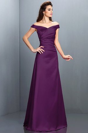Schulterfrei Reißverschluss Enges Bodenlanges Brautjungfernkleid mit Empire Taille - Bild 13