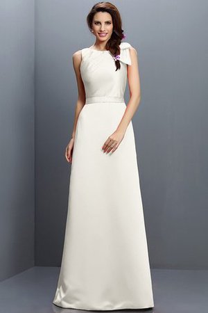 Robe demoiselle d'honneur longue en forme fermeutre eclair col en bateau en satin - Photo 16