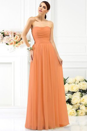 Vestido de Dama de Honor de Sin mangas de Largo de Escote sin tirantes de Plisado - Foto 20