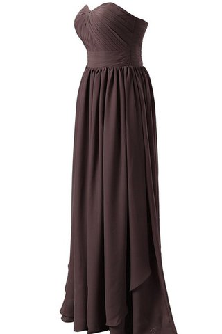 Robe demoiselle d'honneur naturel eclaté avec chiffon a-ligne avec sans manches - Photo 2