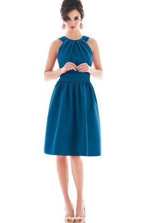 Robe demoiselle d'honneur moderne a-ligne avec zip avec sans manches - Photo 1