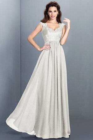 Robe demoiselle d'honneur longue naturel manche nulle jusqu'au sol de princesse - Photo 16
